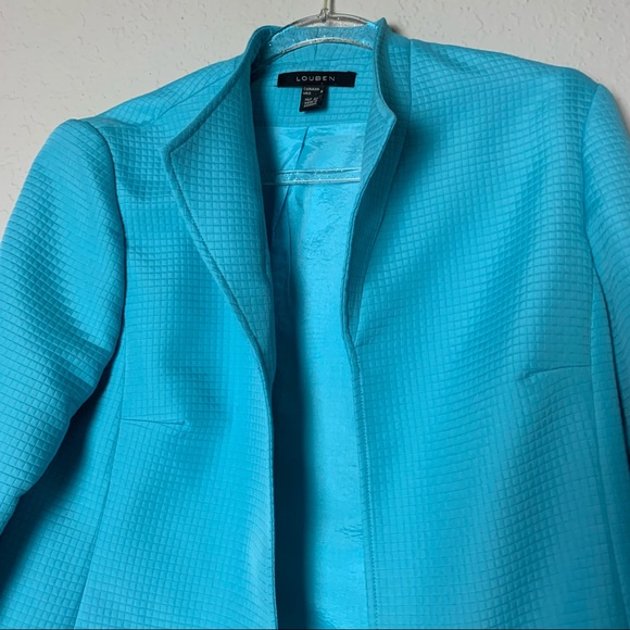 Louben Blue Open Front Blazer Jacket - Picture 2 of 7